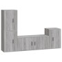 Set de muebles para TV 4 pzas madera contrachapada gris Sonoma