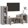 Set de muebles para TV 4 pzas madera contrachapada gris Sonoma