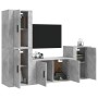 Set de muebles de TV 4 pzas madera contrachapada gris hormigón