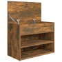 Smoked oak plywood shoe bench 60x30x45 cm by vidaXL, Shoe racks and shoe organizers - Ref: Foro24-816050, Price: 40,43 €, Dis...