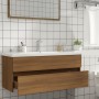 Brown oak engineered wood washbasin cabinet 100x38.5x45 cm by vidaXL, Bathroom furniture - Ref: Foro24-815659, Price: 63,23 €...