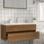 Mueble de lavabo madera ingeniería roble marrón 100x38,5x45 cm de vidaXL, Muebles de baño - Ref: Foro24-815659, Precio: 62,50...