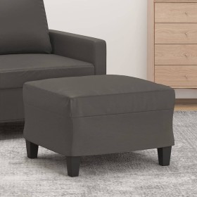 Reposapiés de cuero sintético gris 60x50x41 cm de vidaXL, Otomanas - Ref: Foro24-349338, Precio: 53,85 €, Descuento: %