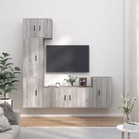 Set de muebles para TV 5 pzas madera contrachapada gris Sonoma Set de muebles para TV 5 pzas madera contrachapada gris Sonoma