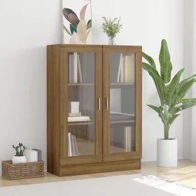 Plywood oak brown showcase 82.5x30.5x115 cm by vidaXL, Bookcases and shelves - Ref: Foro24-815620, Price: 99,84 €, Discount: %