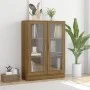 Eiche braun Sperrholz Vitrine 82,5x30,5x115 cm von vidaXL, Bücherregale und Regale - Ref: Foro24-815620, Preis: 99,99 €, Raba...