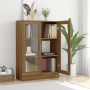Eiche braun Sperrholz Vitrine 82,5x30,5x115 cm von vidaXL, Bücherregale und Regale - Ref: Foro24-815620, Preis: 101,74 €, Rab...