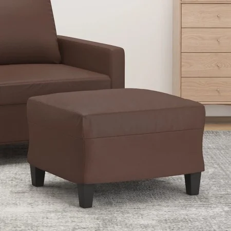 Reposapiés de cuero sintético marrón 60x50x41 cm de vidaXL, Otomanas - Ref: Foro24-349337, Precio: 53,55 €, Descuento: %