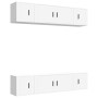 Set de muebles para TV 6 piezas madera contrachapada blanco
