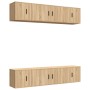 Set de muebles para TV 6 pzas madera contrachapada roble sonoma