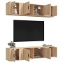 Set de muebles para TV 6 pzas madera contrachapada roble sonoma