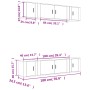 Set de muebles para TV 6 pzas madera contrachapada roble sonoma