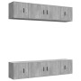 Set de muebles de TV 6 pzas madera contrachapada gris hormigón