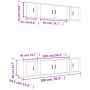 Set de muebles de TV 6 pzas madera contrachapada roble ahumado