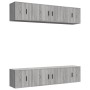 Set de muebles para TV 6 pzas madera contrachapada gris Sonoma
