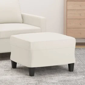 Reposapiés de cuero sintético crema 60x50x41 cm de vidaXL, Otomanas - Ref: Foro24-349336, Precio: 57,11 €, Descuento: %