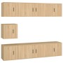 Set de muebles para TV 7 pzas madera contrachapada roble Sonoma