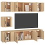 Set de muebles para TV 7 pzas madera contrachapada roble Sonoma