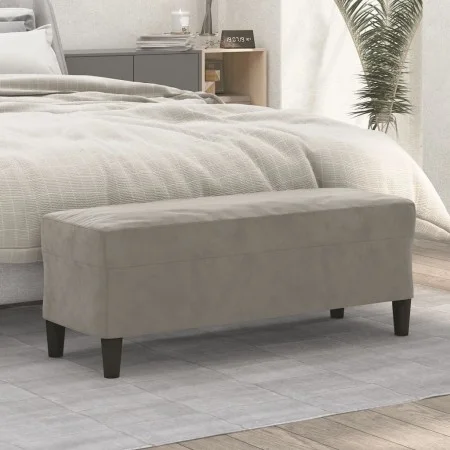 Banco de terciopelo gris claro 100x35x41 cm by vidaXL, Banks - Ref: Foro24-349421, Price: 57,81 €, Discount: %