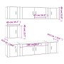 Set de muebles de TV 7 pzas madera contrachapada roble ahumado