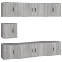 Set de muebles para TV 7 pzas madera contrachapada gris Sonoma