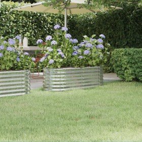 Jardinera de acero galvanizado plateado 114x40x68 cm Jardinera de acero galvanizado plateado 114x40x68 cm