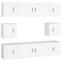 Set de muebles para TV 8 piezas madera contrachapada blanco