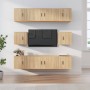 Set de muebles para TV 8 pzas madera contrachapada roble Sonoma
