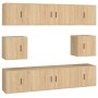 Set de muebles para TV 8 pzas madera contrachapada roble Sonoma