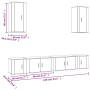 Set de muebles para TV 6 piezas madera contrachapada blanco