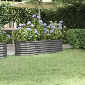 Jardinera de acero galvanizado gris 152x40x36cm Jardinera de acero galvanizado gris 152x40x36cm