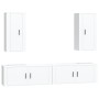 Set de muebles para TV 4 piezas madera contrachapada blanco