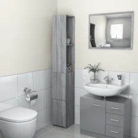 Mueble de baño madera de ingeniería gris Sonoma 25x26,5x170 cm de vidaXL, Muebles de baño - Ref: Foro24-815961, Precio: 56,68...