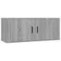 Set de muebles para TV 4 pzas madera contrachapada gris Sonoma