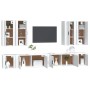 Set de muebles para TV 8 piezas madera contrachapada blanco