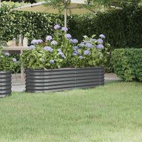 Jardinera arriate acero galvanizado antracita 152x40x36 cm