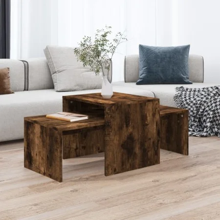 Mitteltischset aus geräuchertem Eichensperrholz, 100 x 48 x 40 cm von vidaXL, Couchtisch - Ref: Foro24-815546, Preis: 51,96 €...