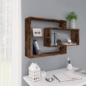 Wandregal aus geräuchertem Eichensperrholz 104x20x58,5 cm von vidaXL, Regale und Regale - Ref: Foro24-815288, Preis: 37,27 €,...