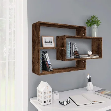 Smoked oak plywood wall shelf 104x20x58.5 cm by vidaXL, Shelves and shelves - Ref: Foro24-815288, Price: 36,70 €, Discount: %