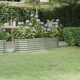 Jardinera arriate acero galvanizado plata 152x40x36 cm en Maceteros y jardineras | Comprar online en Foro24
