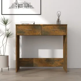 Schreibtisch aus geräuchertem Eichensperrholz, 80 x 40 x 75 cm von vidaXL, Schreibtische - Ref: Foro24-815474, Preis: 50,89 €...