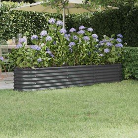 Jardinera acero galvanizado antracita 224x40x36 cm Jardinera acero galvanizado antracita 224x40x36 cm