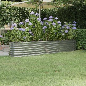 Jardinera arriate acero galvanizado plata 224x40x36 cm Jardinera arriate acero galvanizado plata 224x40x36 cm