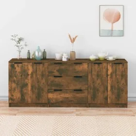 3-teiliges Sideboard aus geräuchertem Eichenholz von vidaXL, Sideboards - Ref: Foro24-3115785, Preis: 188,18 €, Rabatt: %