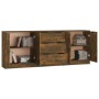 3-piece manufactured wood sideboard in smoked oak color by vidaXL, Sideboards - Ref: Foro24-3115785, Price: 194,10 €, Discoun...