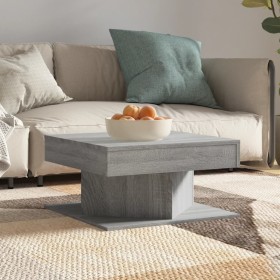 Mesa de centro madera contrachapada gris Sonoma 57x57x30 cm