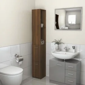 Badezimmerschrank aus braunem Eichensperrholz, 25 x 26,5 x 170 cm von vidaXL, Badezimmermöbel - Ref: Foro24-815962, Preis: 63...