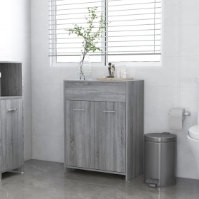 Badezimmerschrank aus grauem Sonoma-Sperrholz, 60 x 33 x 80 cm von vidaXL, Badezimmermöbel - Ref: Foro24-815664, Preis: 80,36...