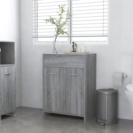 Badezimmerschrank aus grauem Sonoma-Sperrholz, 60 x 33 x 80 cm von vidaXL, Badezimmermöbel - Ref: Foro24-815664, Preis: 79,21...