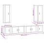 Set de muebles de TV 6 pzas madera contrachapada roble ahumado